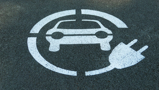 EV car image on the ground painted