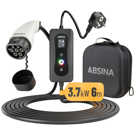 Absina 3.7 kW Schuko Type 2 portable charging cable